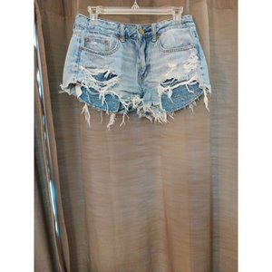 Women's American Eagle Hi Rise Festival Distressed Cut Off Jean Shorts Size 6